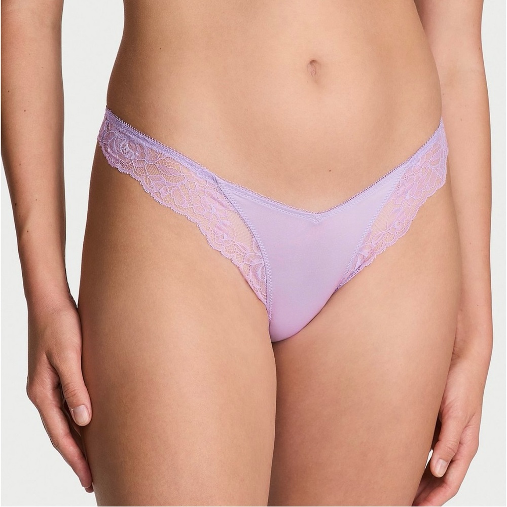 Victoria’s Secret Very Sexy Rose Lace Trim High Leg Thong Panty